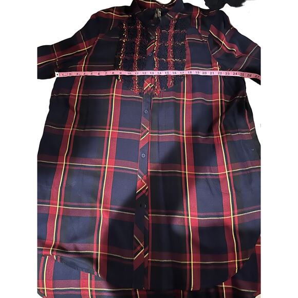 Melissa McCarthy- Plaid Tunic Dress Ruffle Flannel - 1X - Picture 8 of 10